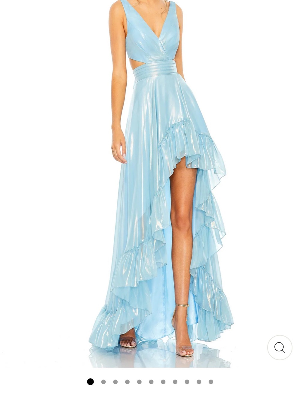 MAC DUGGAL Style 49526 size 4 Shimmery powder blue High-Low Ruffle Gown